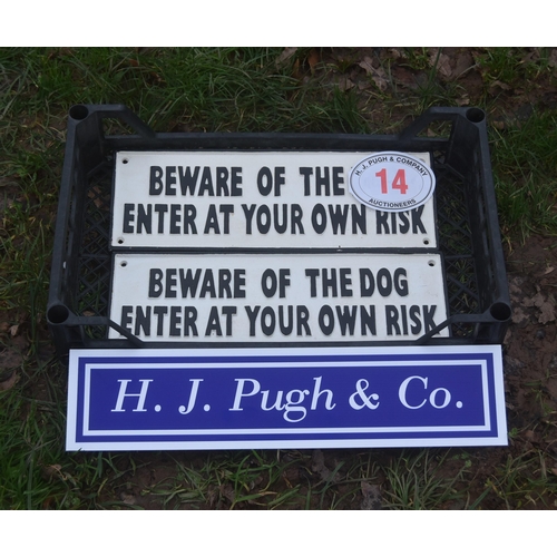 14 - Cast iron signs - Beware of the dogs - 2
