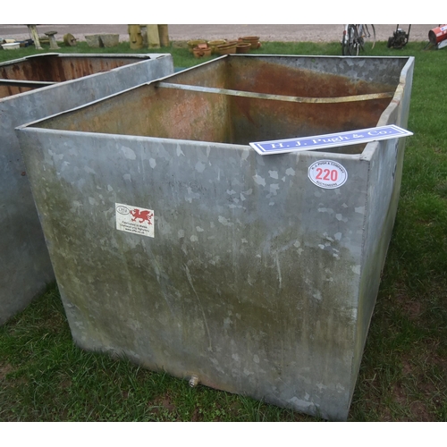 220 - Galvanised tank 6x4ft