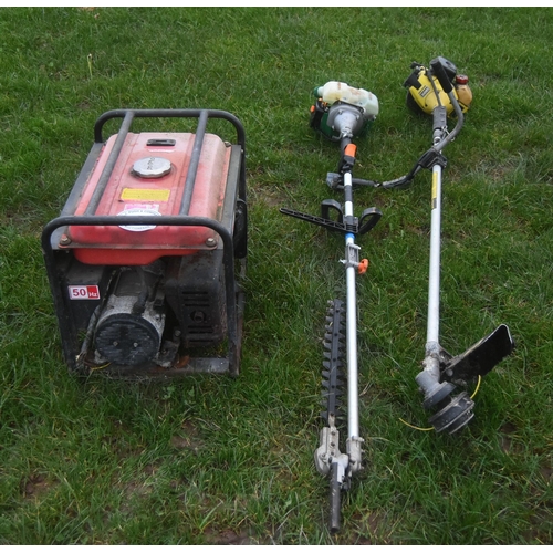 308 - Strimmer, long reach hedgecutter and generator