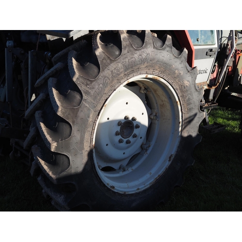 1330 - Massey Ferguson 3065 tractor with snoop nose bonnet. Runs and drives, new tyres all round. 9663 hour... 