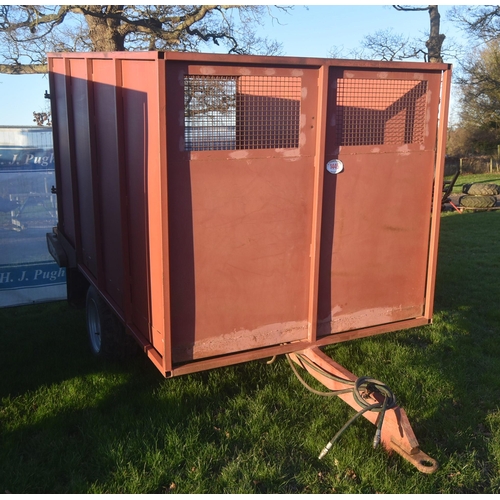 1445 - Single axle harvester trailer. C/w roller