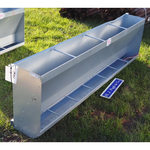 1112 - Galvanised pig feeder 7ft