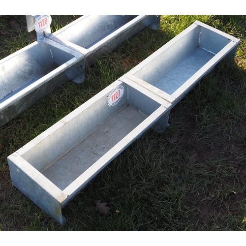 1127 - Galvanised trough 2ft