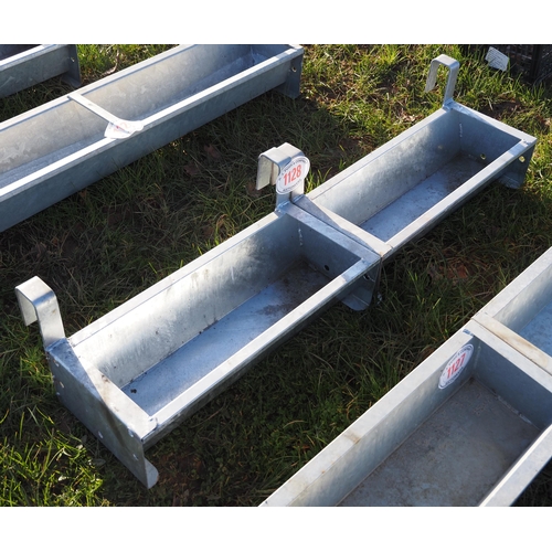 1128 - Galvanised hook-on troughs 2ft - 2