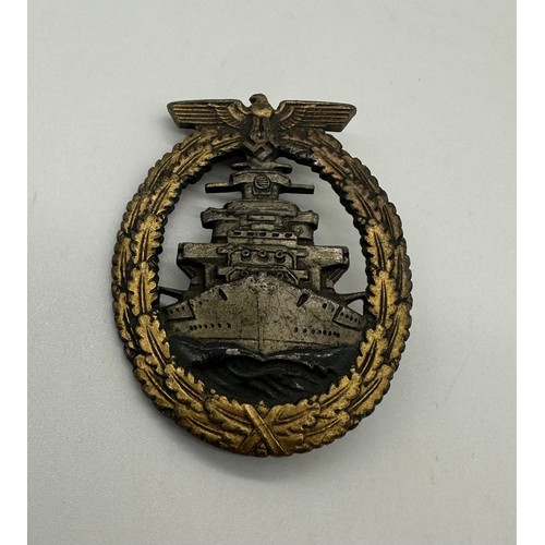 260 - WWII German Kriegsmarine high seas fleet badge made by Friedrich Orth