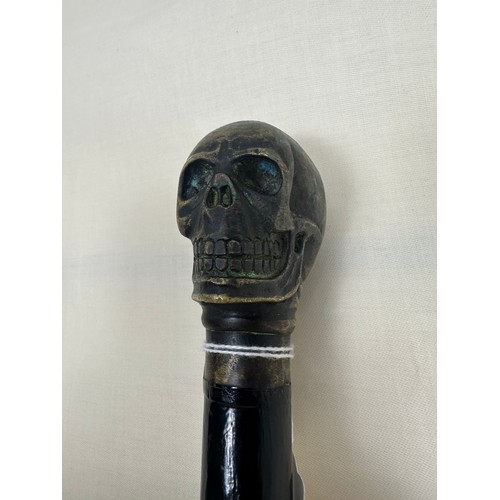 237 - Deaths head sword cane, German made with lion makers mark