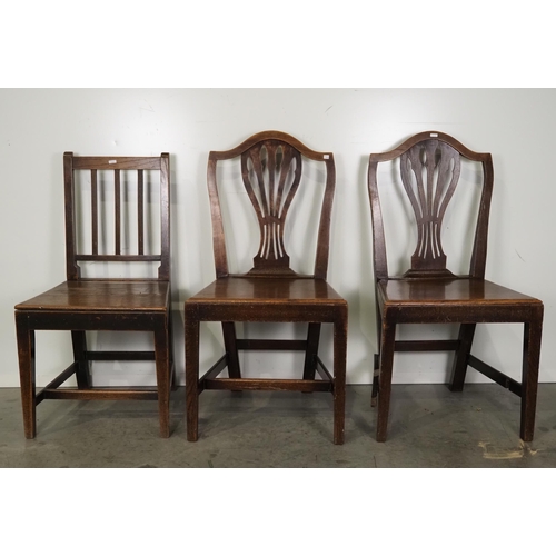 501 - Pair of Georgian Hepplewhite style dining chairs and 1 other