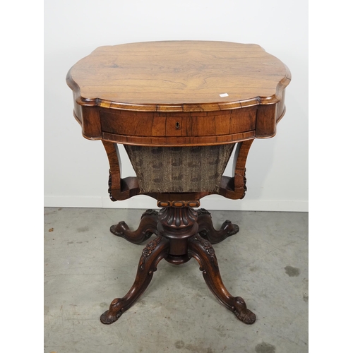 556 - 19th Century rosewood ladies table with drawer H27