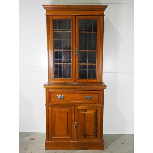 576 - Victorian walnut secretaire bookcase H89