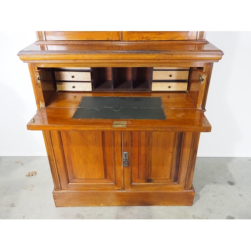 576 - Victorian walnut secretaire bookcase H89