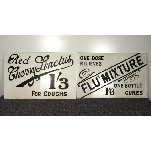 383 - Pair of Victorian glass chemist advertising shop signs 22