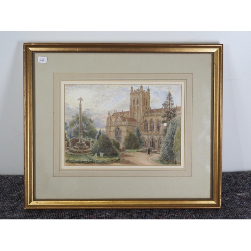 395 - Original water colour Malvern priory signed Harry Goodwin  7