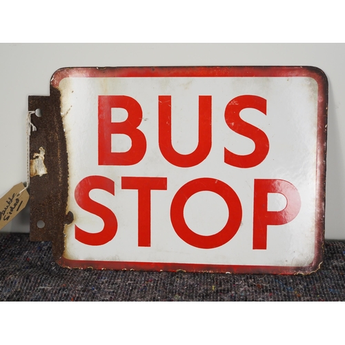 461 - Double sided enamel sign - Bus stop 9