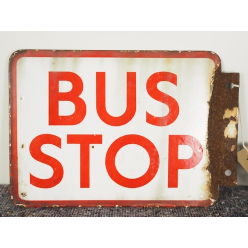 461 - Double sided enamel sign - Bus stop 9