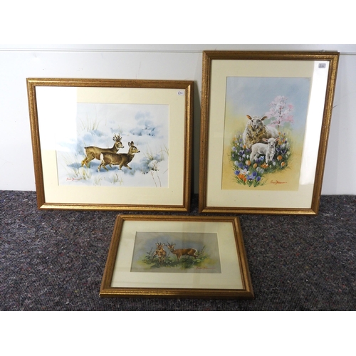 466 - Framed water colours by Swan Brown - 3