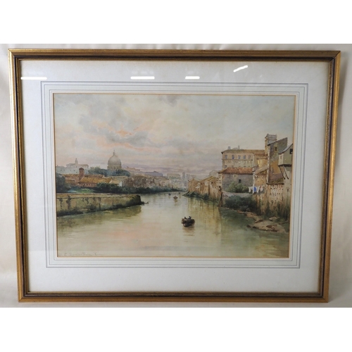 391 - Roma framed watercolour by E. Roesler Franz 14