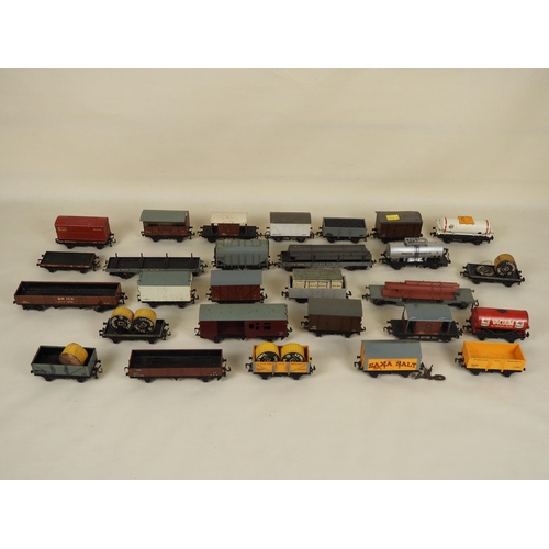 45 - Assorted Hornby OO gauge wagons to include Saxa Salt and Liverpool cables