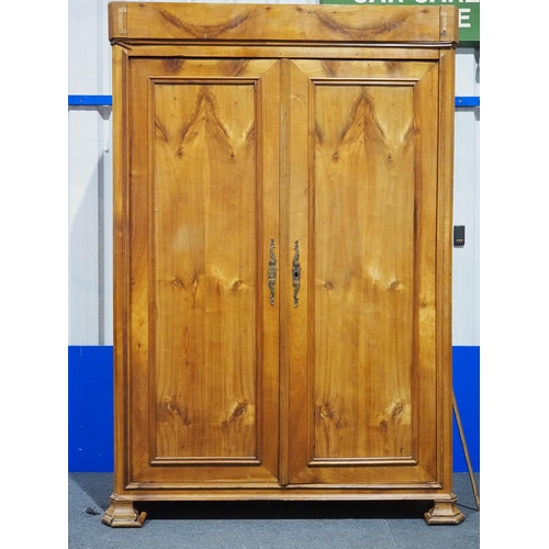 535 - Fruitwood two door wardrobe H78