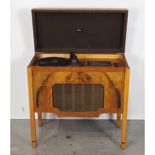 594 - Marconi Walnut veneer music centre H30