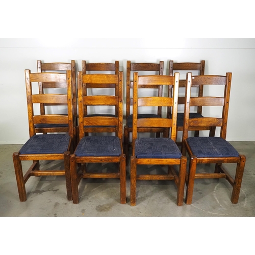 563 - Set of 8 oak high back dining chairs