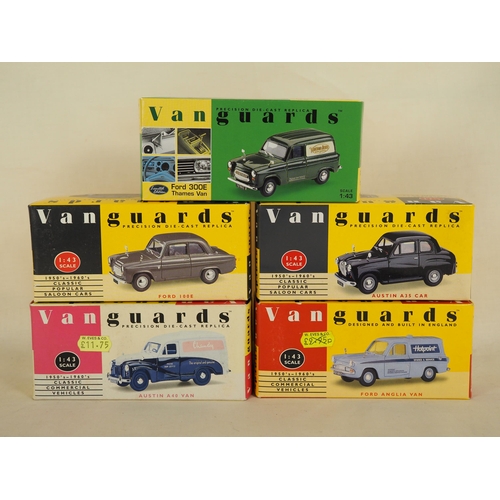 192 - Vanguards model vehicles to include Ford Anglia van, Austin A35 car, Ford 100E car, etc. Boxed