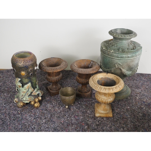 486 - Assorted urns and pots