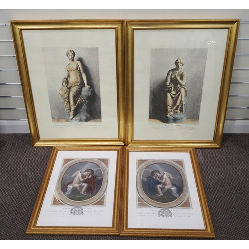 377 - Gilt framed prints of statues 20