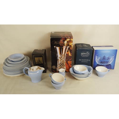 492 - Figgjo Flint Norway china set and assorted cut glass items