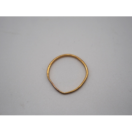 275 - 22ct Narrow wedding ring, not hallmarked