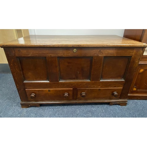 511 - Georgian 3 panel mule chest with 2 drawers to the bottom section. H28