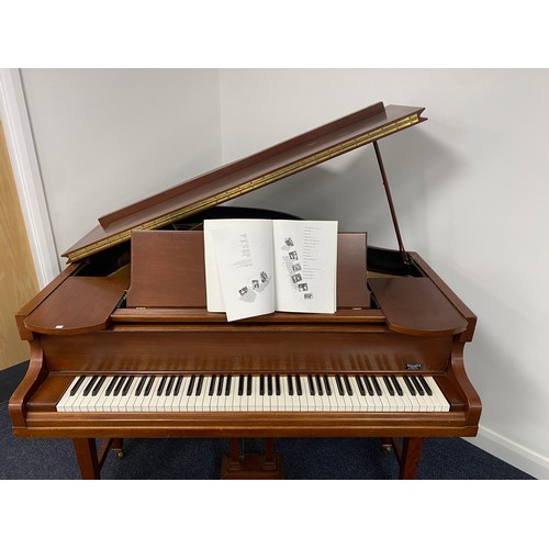 522 - Challen baby grand piano with stool and assorted music books