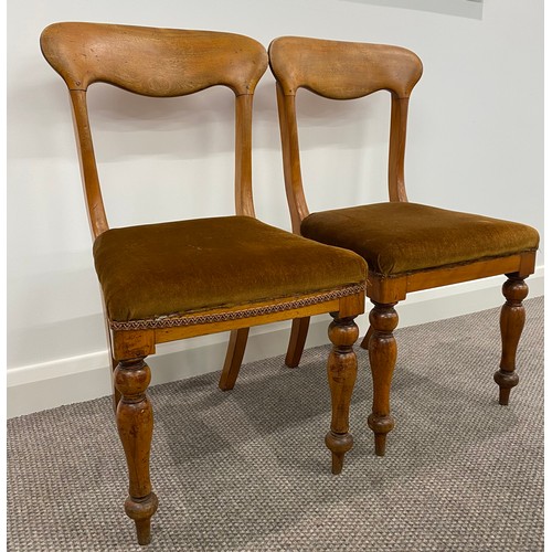 507 - Pair of Edwardian hall chairs in walnut