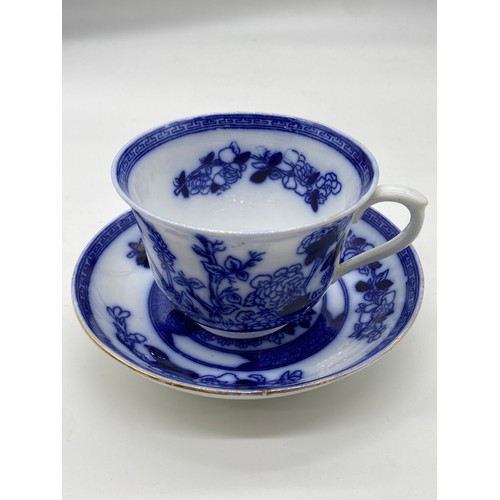 365 - Coalport AD.1750 blue and white china cup and saucer