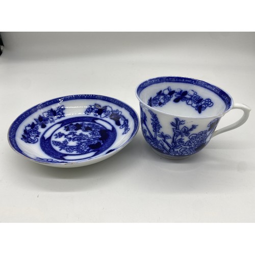 365 - Coalport AD.1750 blue and white china cup and saucer