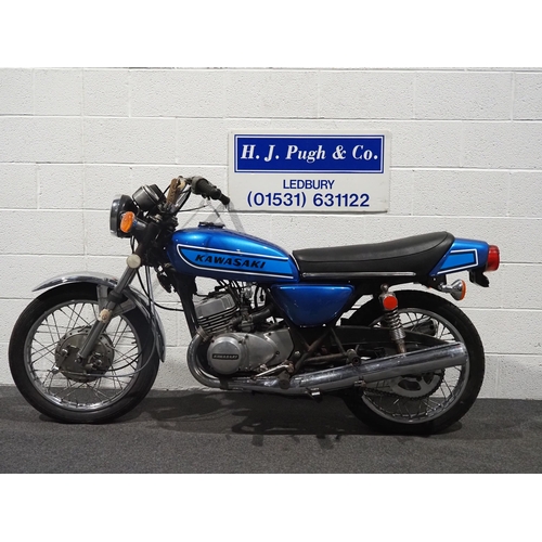 963 - Kawasaki KH250 motorcycle. 1975. 250cc.
Frame No. S1F-18408
Frame No. 09313
Engine turns over.
Reg. ... 