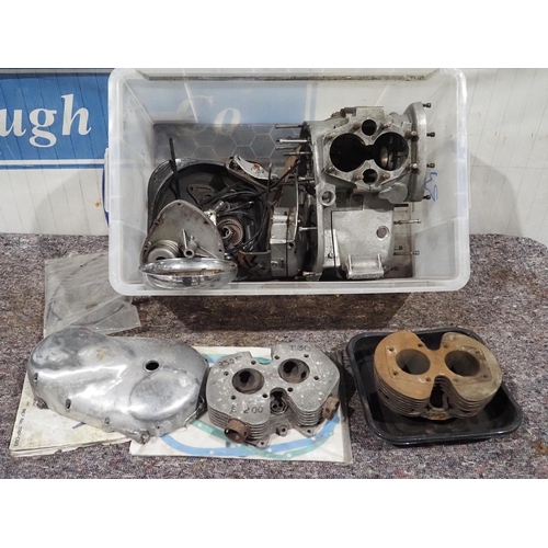 23 - Dismantled Triumph 350cc Tiger 90 engine No. T90H65440
