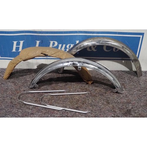 271 - Norton mudguards, NOS - 3 and mudguard stays - 2