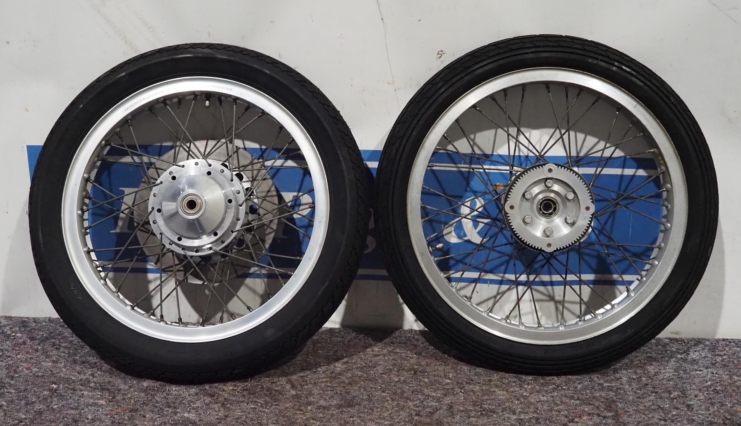 Norton front wheel with Borrani WM 2/1.85 rim and Norton front wheel ...