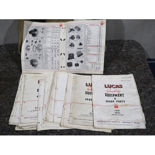 32 - Lucas equipment illustrated parts lists for AMC, Ariel, Enfield, Norton, etc.