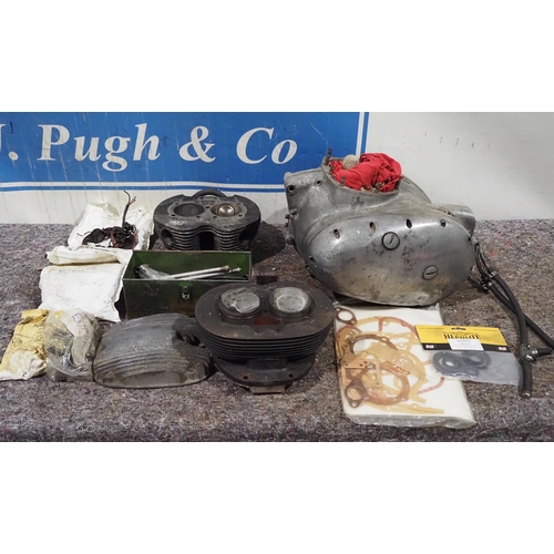 598 - BSA A65 Spitfire engine parts with new gaskets and seal kit. C/w NOVA certificate