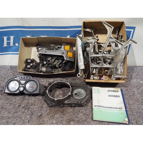 650 - Assorted JAWA centre stands and Honda CX500 spares