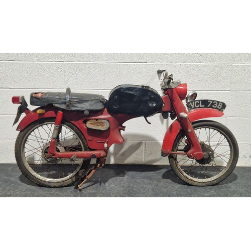 916 - Honda C110 project. Comes with a rolling chassis and quantity of parts to include engine cases, barr... 