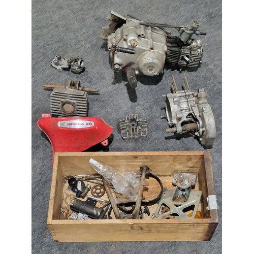 479 - Honda C50 engine, no. C50E-650145 and other Honda parts