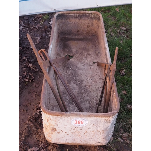 386 - Galvanised riveted trough A/F and brackets