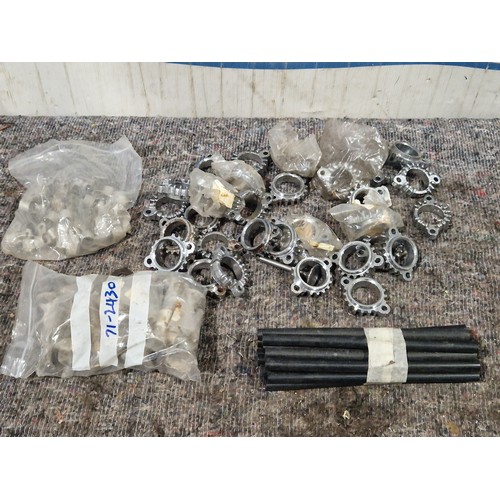 445 - BSA Bandit/Triumph Fury exhaust brackets, valves etc. NOS