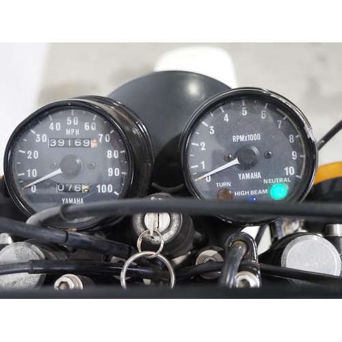 1007 - Yamaha XT500 enduro bike. 1977. 497cc. 
Frame No. 3162
Engine No. 3162
Runs and rides. 
Reg. VOY 616... 