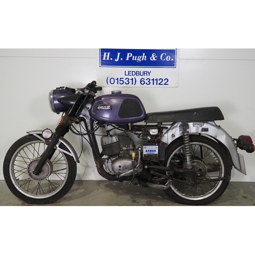 812 - MZ motorcycle. 1986. 125cc. 
Frame No. 8861678 as stated on V5 
Engine No. 7504877
Property of a dec... 