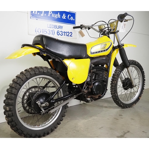862 - Yamaha YZ250 motocross bike. 1976.
Frame No. 509-101469
Engine No. 509-101469
Runs but requires reco... 