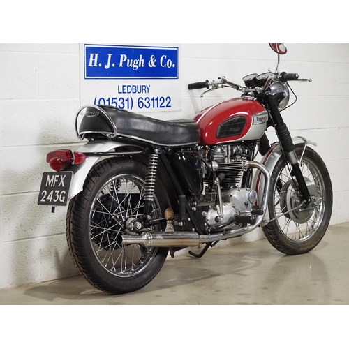 883 - Triumph TR6 Trophy motorcycle. 1969. 650cc. 
Frame No. HC23945
Engine No. HC23945
Runs and rides. Ha... 