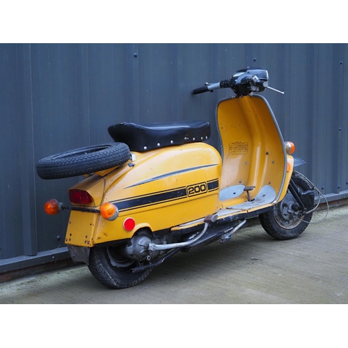 936 - Lambretta Jet 200 scooter. 
Frame No. SX200556041
Engine No. SX200556041
Engine turns over with good... 